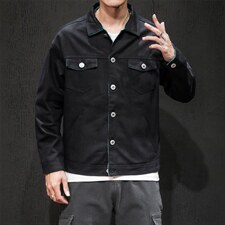JK959/P75秋装新款撞色男士工装夹克日系男青少年大码宽松外套男图片
