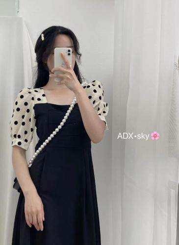 夏款波点袖韩版连衣裙，女装连衣裙，奥帝秀