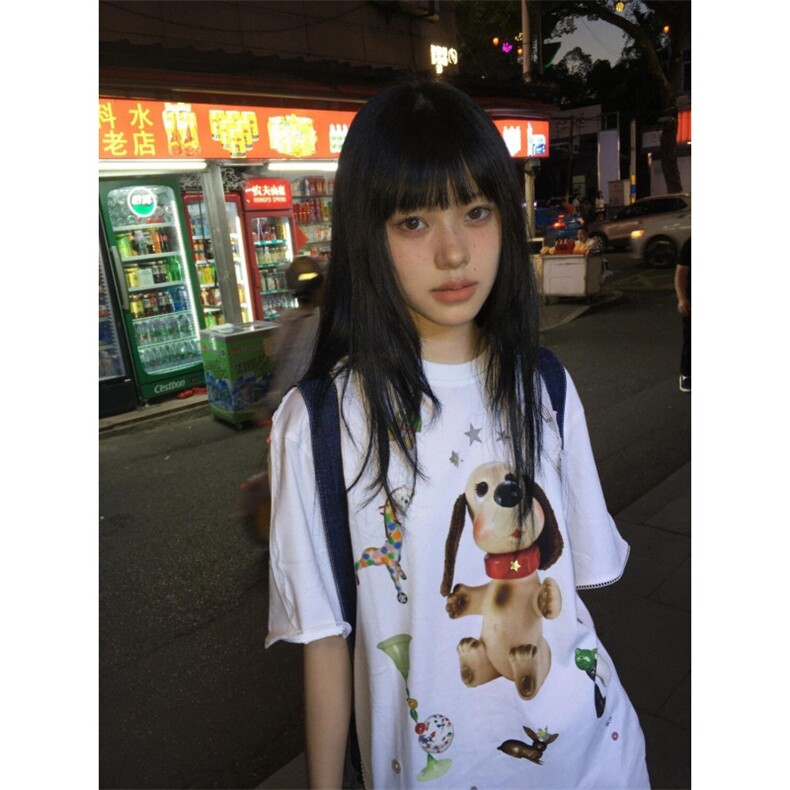 H0726-P30宽松休闲2026新款夏季短袖印花t恤女,男装T恤,星座617A-2