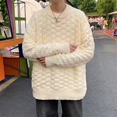 秋冬新款针织衫纯色圆领保暖毛衣男士休闲百搭潮流上衣W7008-P50，男装针织衫/毛衣，星座1109-3