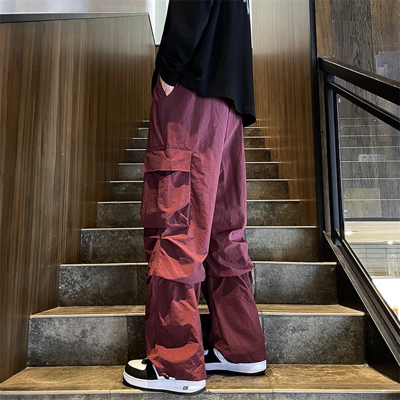 复古多口袋工装裤宽松美式中性风男女街头潮流百搭长裤K0822-P38,男装休闲裤,星座308B-1