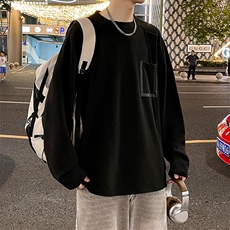德绒卫衣立体切割高级感长袖T恤男上衣打底衫WY0327-P38，男装T恤，星座308B-2