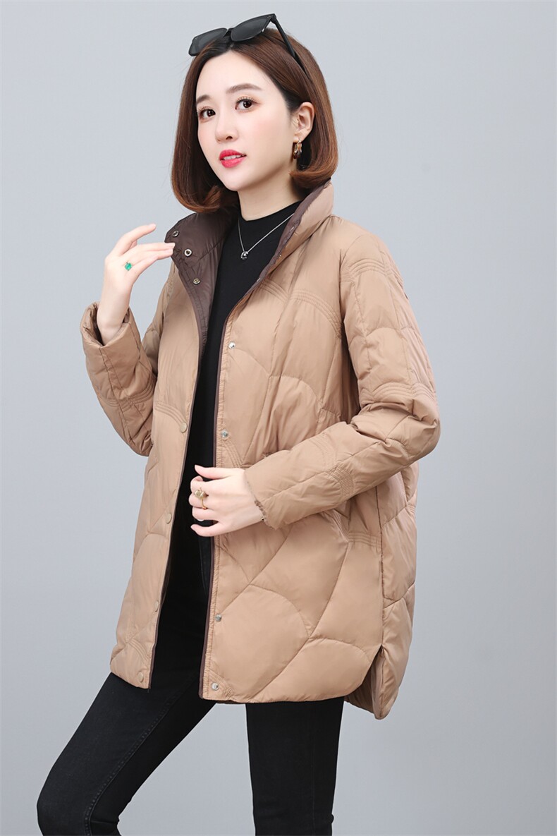 2023年冬季时尚宽松前短后长羽绒服,女装羽绒服,依恋蒂丝