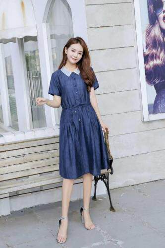 天丝面料连衣裙，女装连衣裙，艾涵o