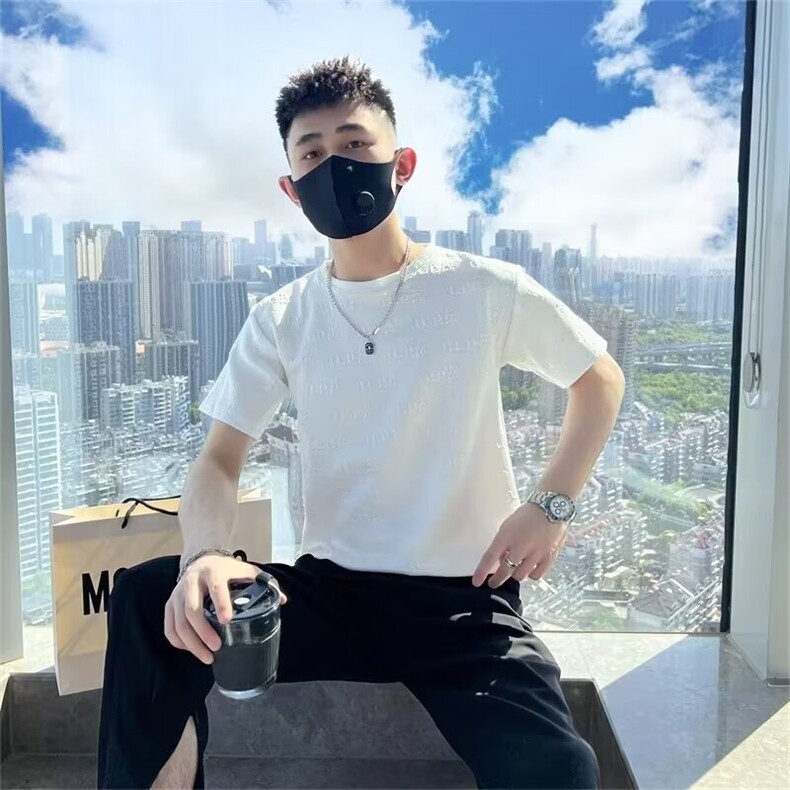 夏季男t恤男装修身短袖印花半袖潮流百搭ins休闲圆领体恤T229,男装T恤,星座1116A-2（原606A-1）