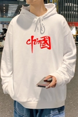 WY2199-P35加绒款-P40纯棉连帽卫衣男大码运动帽衫宽松薄外套男，男装卫衣，电商A040