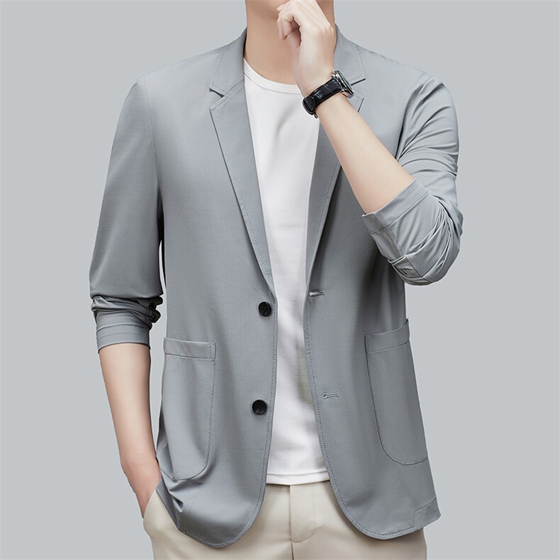 夏季轻商务西服男薄款冰丝无痕休闲西装外套男士防晒服单西男P80，男装西服，星座613B