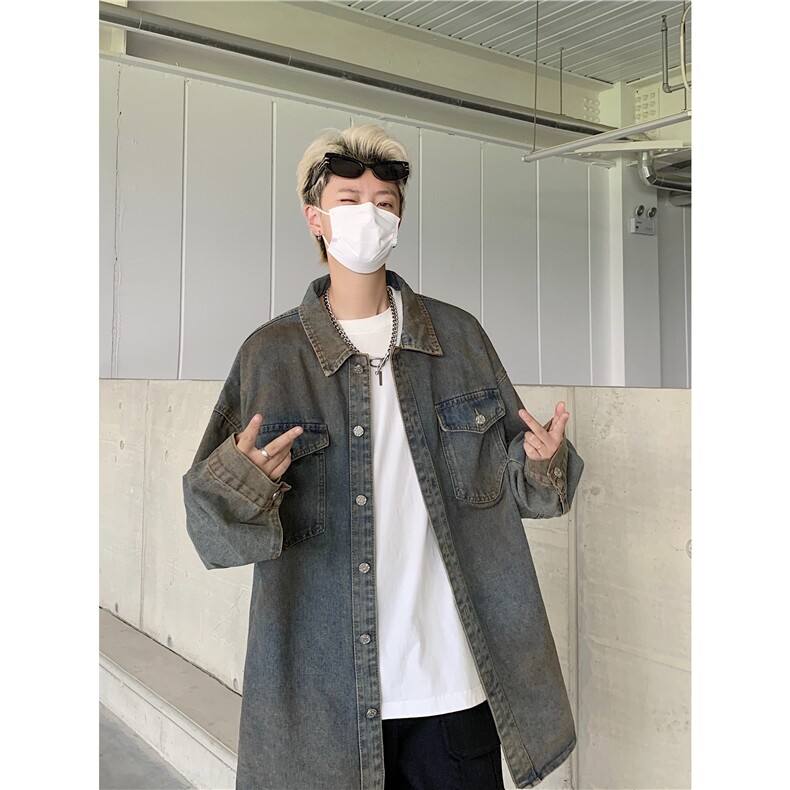 牛仔外套男秋季宽松潮流学生帅气宽松高街男装上衣百搭痞帅夹克男,男装工装外套,星座1210-1