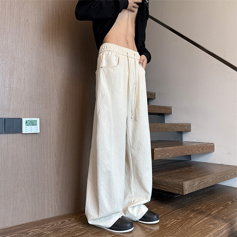 长裤微弹力秋季常规款纯色休闲裤垂感夏季春秋大码大码春秋休闲裤,男装休闲裤,电商A022