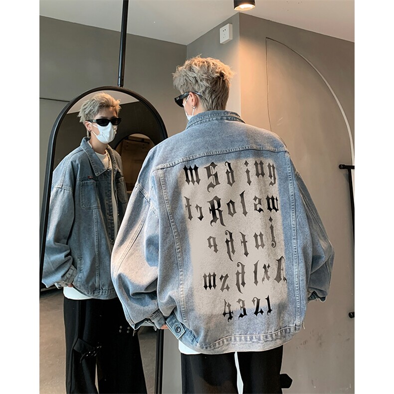 517A-8-N891-P88秋季新款现货美式大码牛仔外套,男装工装外套,星座517A-8（原B282）