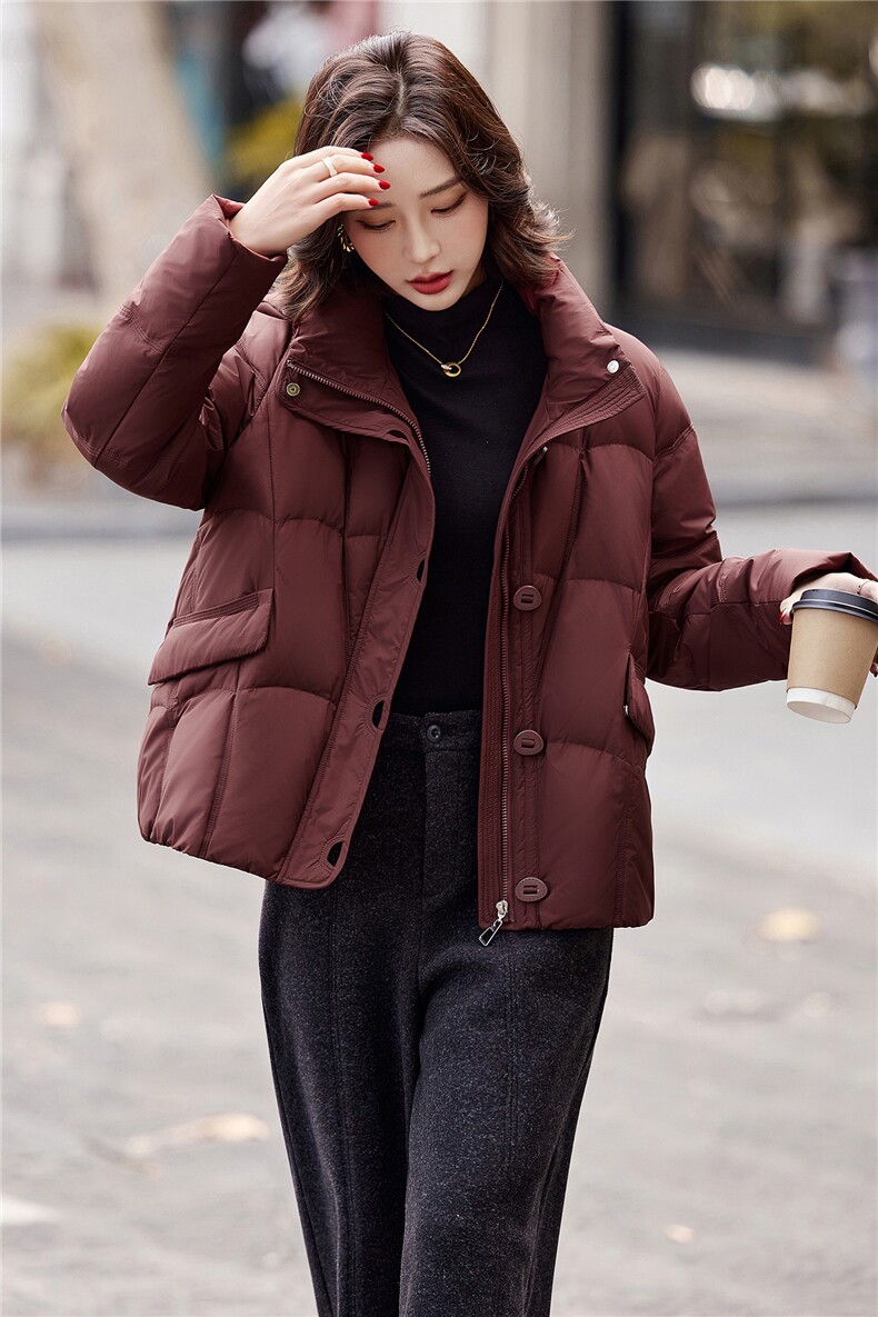 白鸭绒2025年冬季短款保暖中古风厚款新款现货大码羽绒服女,女装羽绒服,阳光伊恋