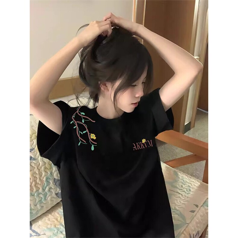 万针全刺绣工艺高品质260克纯棉双纱美式宽松百搭短袖T恤特P33,男装T恤,电商A486-1