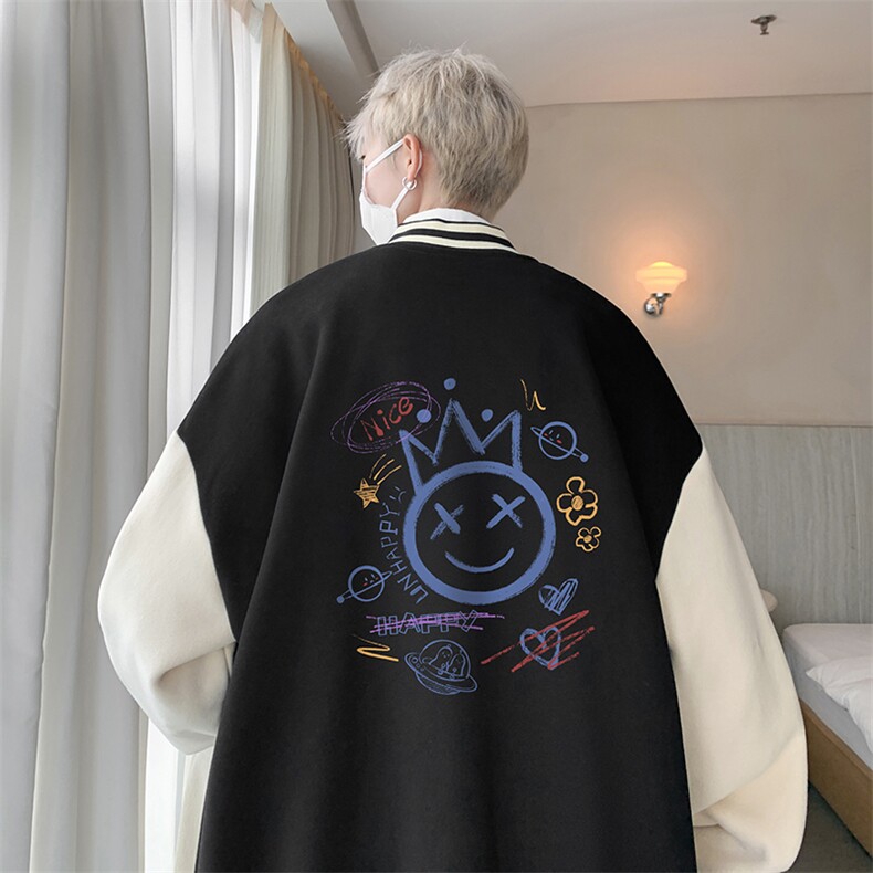 摇粒绒棒球服男大码开衫卫衣男夹克 BF86180-P65图片