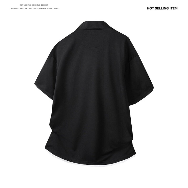 PL9006-P35-控58-假两件现货POLO衫男短袖T恤纯色翻领透气网眼,男装T恤,星座116