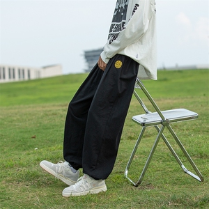 男士休闲裤子秋季薄款潮牌棉麻束脚哈伦裤潮流百搭宽松九分裤