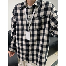 现货~磨毛加厚格子大码长袖衬衫C5899/特P25黑色，男装衬衫，电商A094