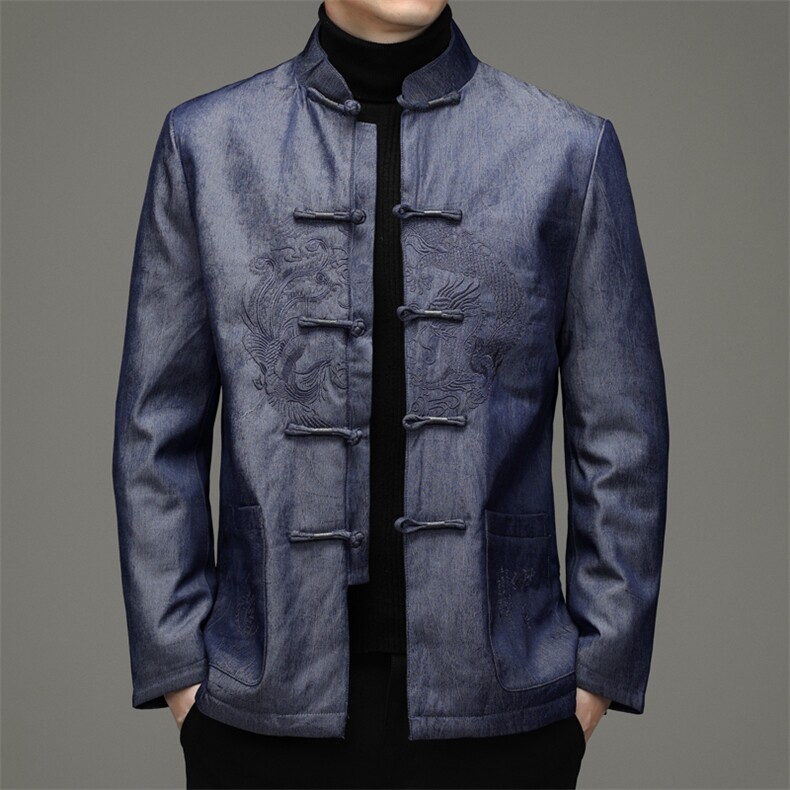 AN9913钱塘2020-3秋冬新款中老年男士长袖休闲唐装服外套P150，男装民族服装，钱塘207-3