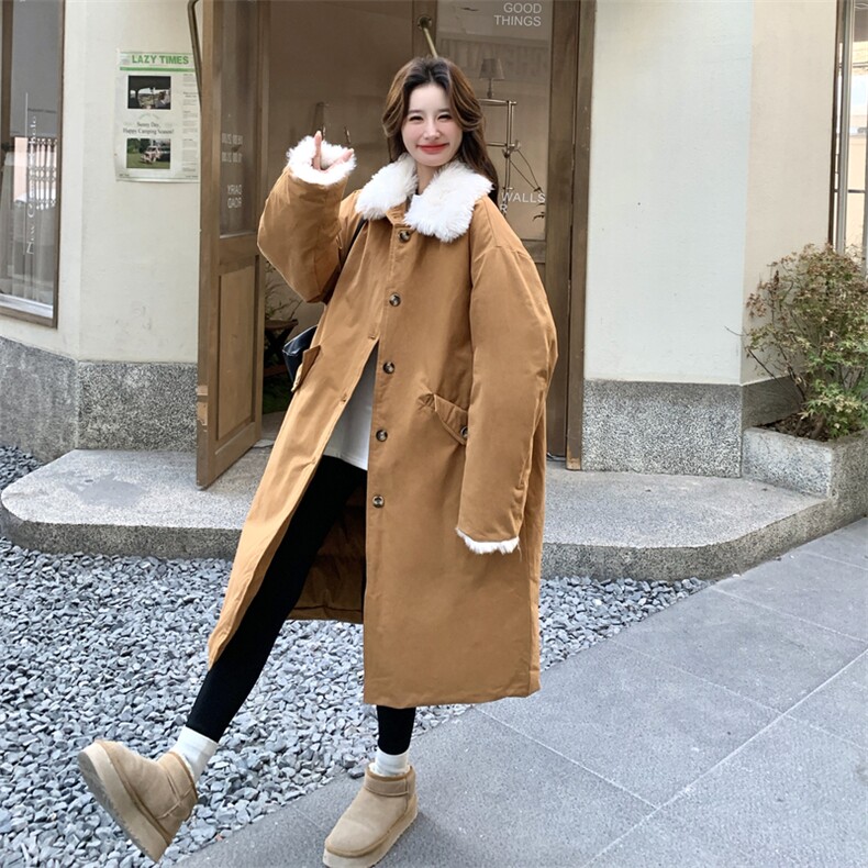 羊羔毛拼接派克羽绒服女2025冬季新款巨好看休闲保暖90白鸭绒外套,女装羽绒服,2C053