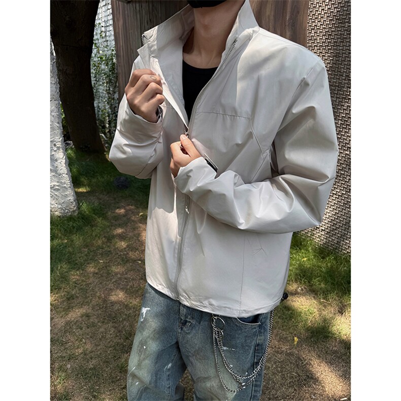 健身骑行日常百搭外套上衣复古极简主义简约时尚夹克HY803TP60,男装夹克,电商A102B
