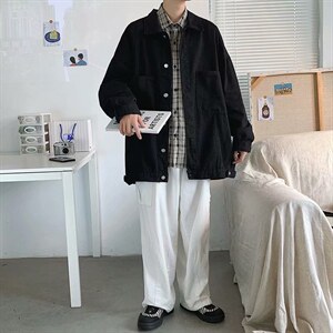 2021新款工装夹克日系百搭宽松春秋季潮牌ins牛仔外套 W1460-P55图片