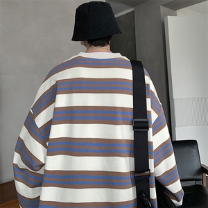 春季新款日系citiboy条纹数码印花卫衣学院风MY02385-P40图片