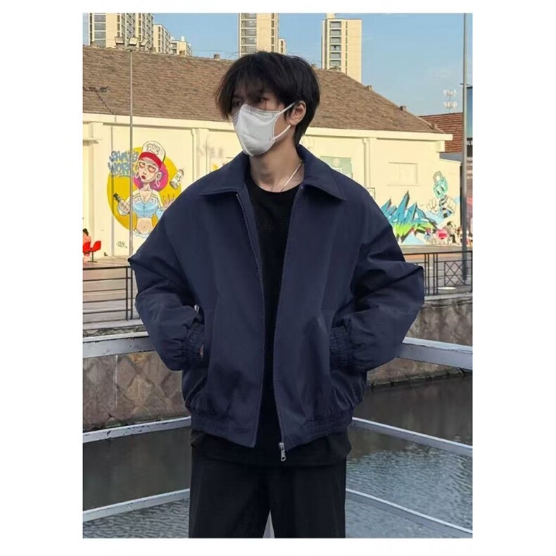 美式飞行员夹克棉服男冬季加厚保暖翻领棉衣外套黑色廓形短款棉袄,男装夹克,星座506A