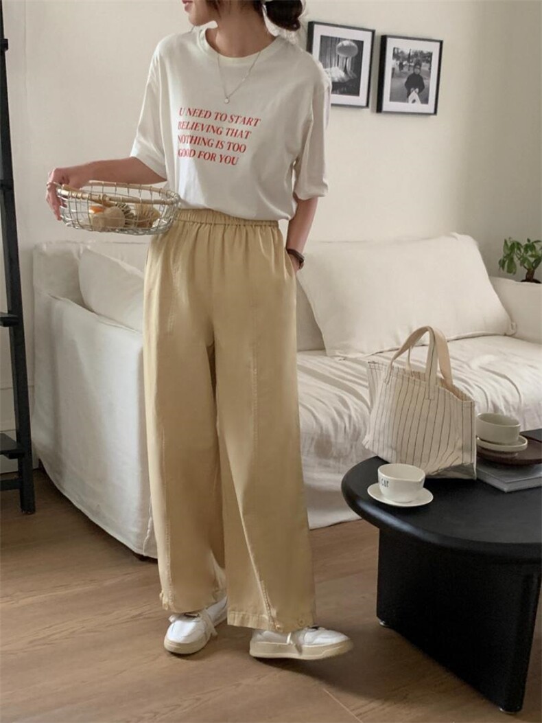 松紧腰直筒裤包容性强，其它，DAP