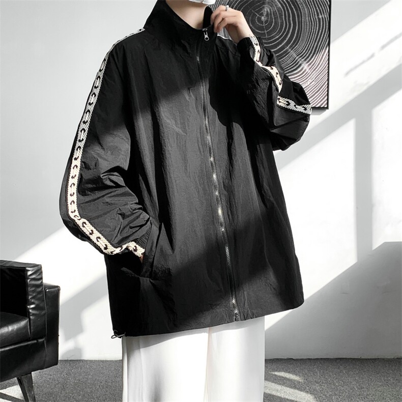 F004-P45夏季新款织带防晒衣男士大码宽松外套纯色透气控58，男装防晒衣，电商B280-1（原A049）