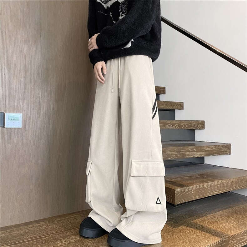 抖音品质灯芯绒条纹三角口袋加绒休闲裤B315-K25887JR-特p45控88,男装卫衣,电商B315