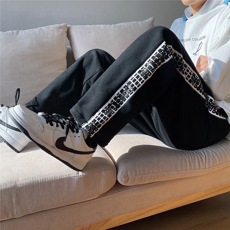 1春季新款港风休闲裤卫裤宽松拖地裤阔腿裤运动裤长裤7046P45控69，男装休闲裤，星座226-2