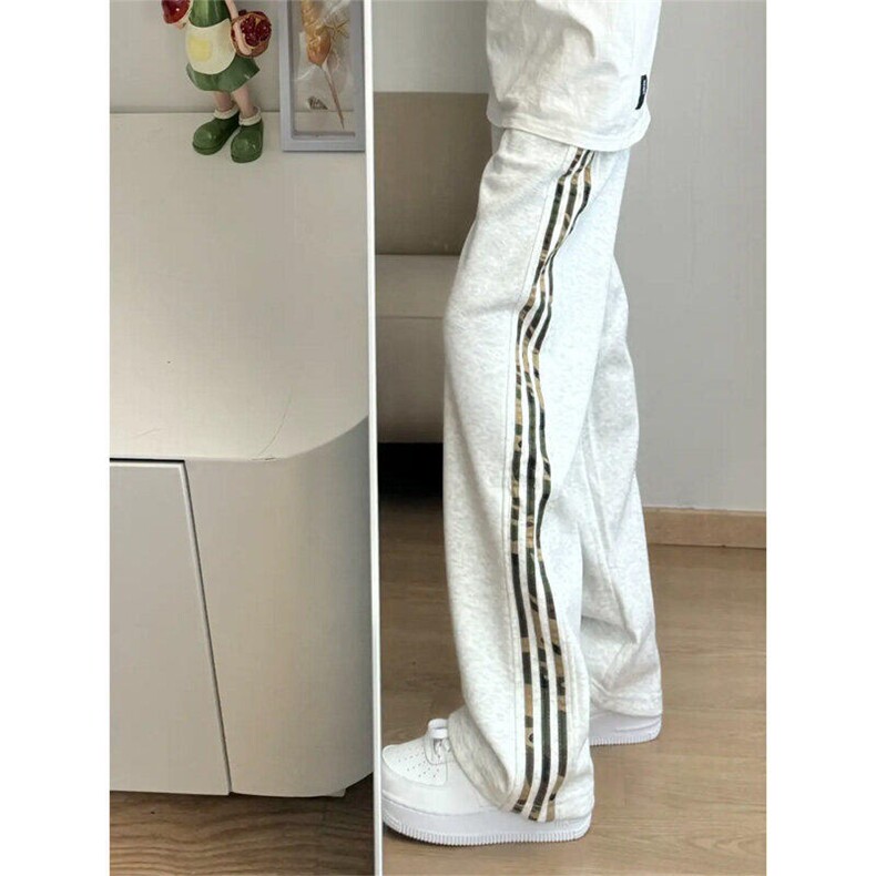 迷彩条纹裤子男春夏美式复古卫裤直筒阔腿休闲运动裤WLK1099-P40,男装休闲裤,星座1008