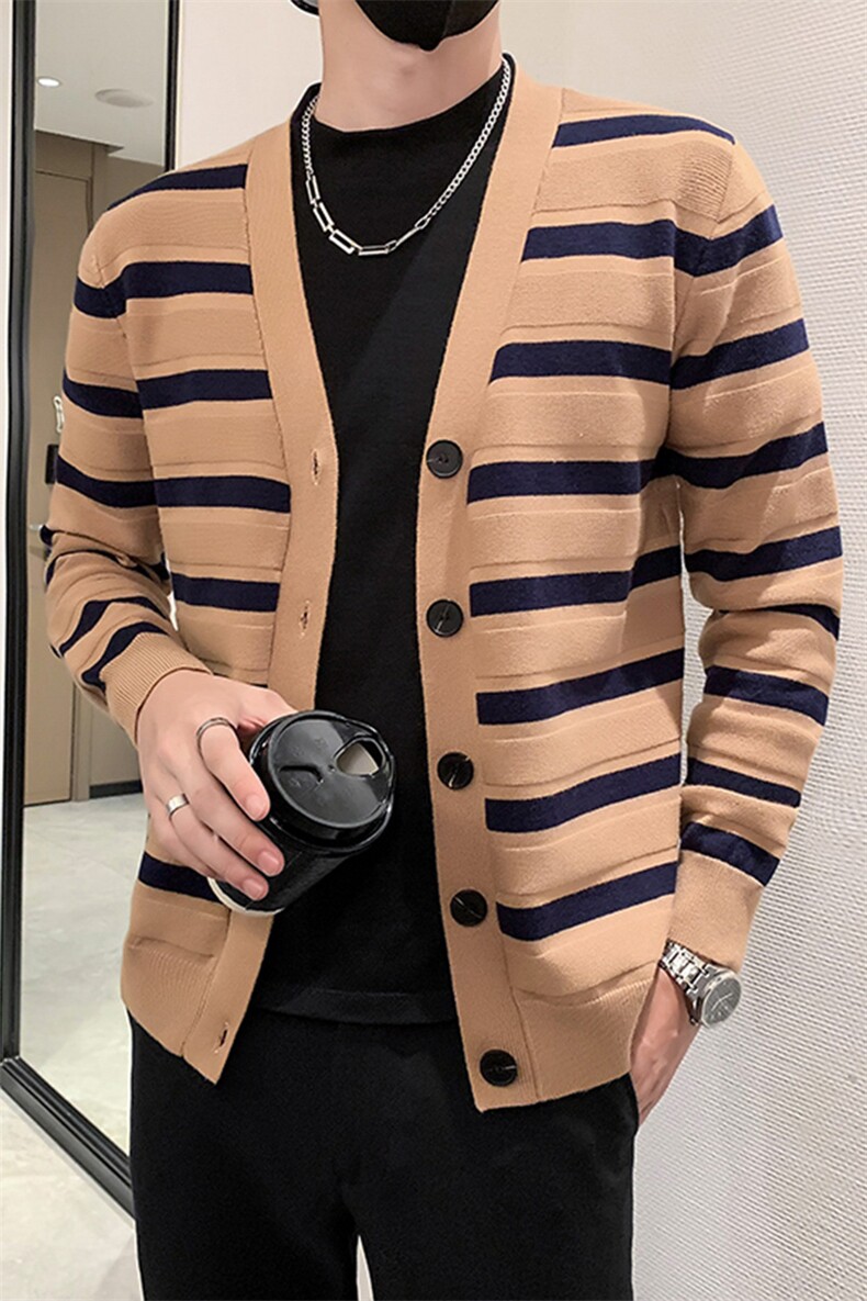 小伙风~2026秋冬新款条纹设计休闲毛衫针织外套M022/P65,女装短外套,电商B331