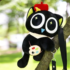 小黑毛绒玩偶公仔包可爱猫咪双肩包罗小黑40厘米