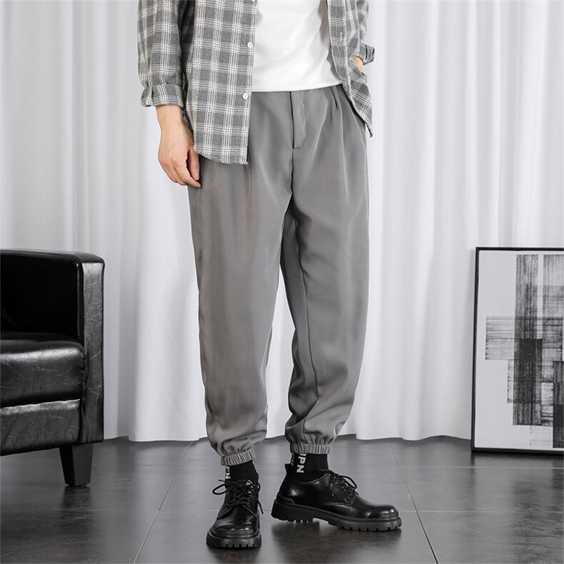 裤子男韩版潮流春夏季新款九分小西裤男士修身西装裤休闲束脚长裤,男装休闲裤,星座505-2（原电商A260-1)