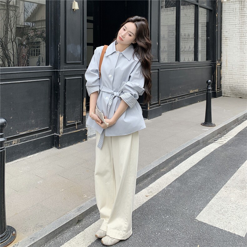 现货！现货！2026春秋新款韩系减龄超火风衣外套女,女装风衣,2C306