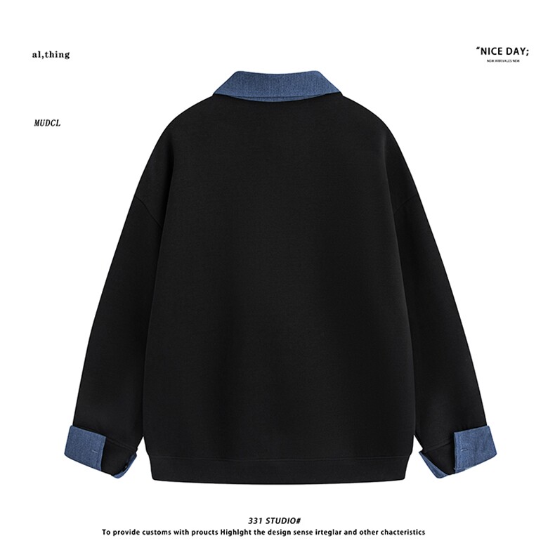 平铺~得物可二开抖音重磅假两件春季卫衣YJ6005/P88,男装卫衣,电商B331