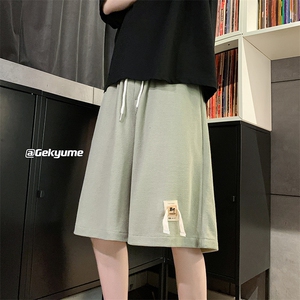8XL-M华夫格纹理篮球短裤男休闲大码松紧系绳五分裤DK1508P40控58图片