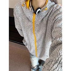 网图有货美式撞色连帽开衫卫衣男女宽松百搭拼接外套A1198-P58，女装短外套，星座1505
