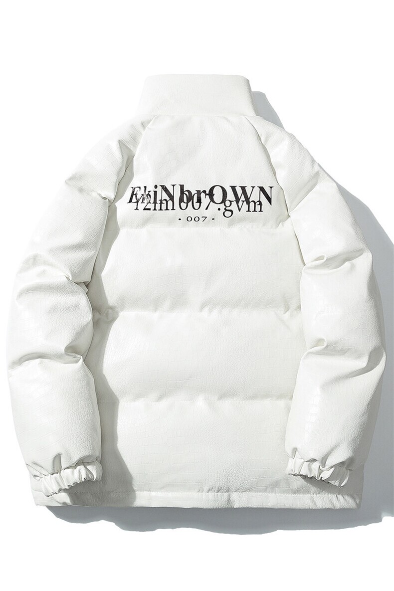 1日系白底鳄鱼纹棉衣男手塞棉夹克PU皮棉服外套男8507P120控158,男装夹克,星座226-2