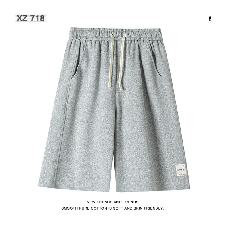 舒适透气休闲男款百搭抽绳绣标设计华棉舒适五分裤XD1712特批35,男装休闲裤,星座718