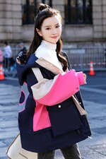 棉衣2022年兔毛加厚绒彩色拼接宽松连帽中长款派克服外套，女装棉衣/棉服，瑶迪依秀