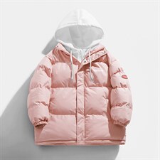 大货到仓！2022港风情侣棉衣男女假两件连帽棉服WT08，男装棉衣，星座1508-3