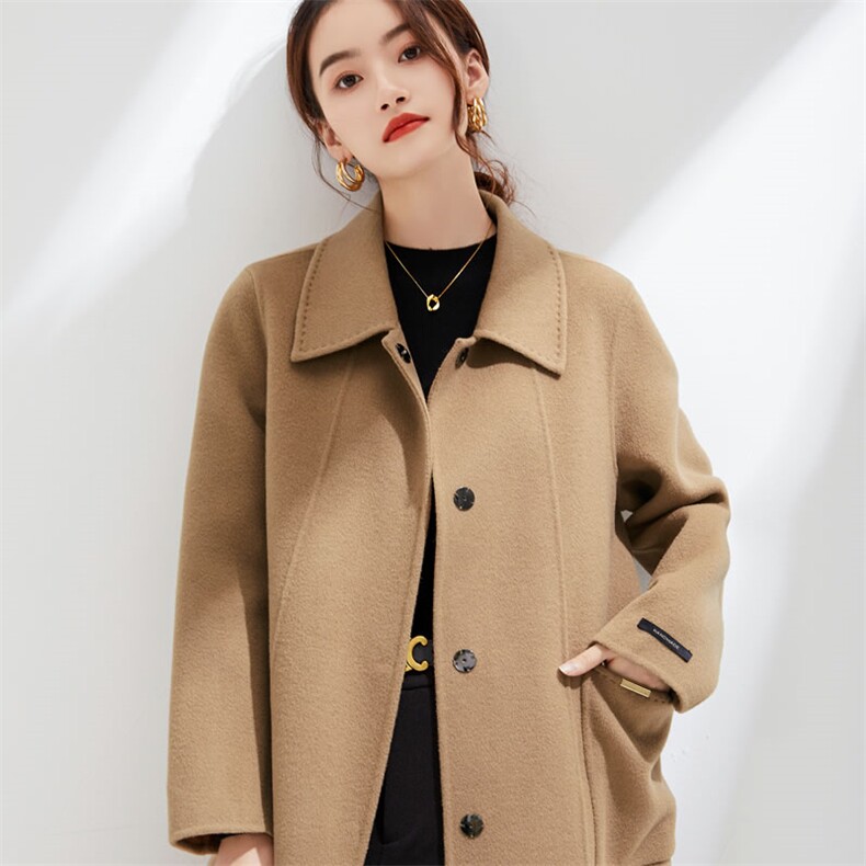 时尚女装双面呢大衣优雅显瘦长款外套气质百搭秋冬必备,女装双面呢大衣,阿吉丽克