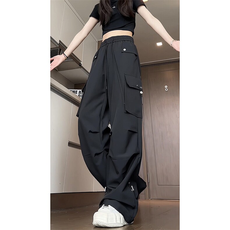 703-K25359-特P32春夏季 冰丝宽松工装直筒休闲裤图片
