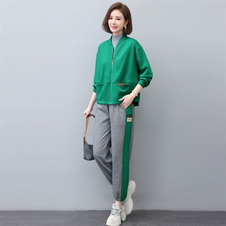 2022冬季新款时尚休闲加绒套装女宽松显瘦保暖两件套,女装套装/套裙,依恋蒂丝