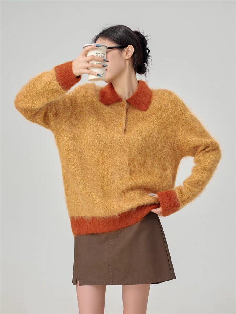 2026新款拉毛毛衣女，女装针织衫/毛衣，臻纶羊绒
