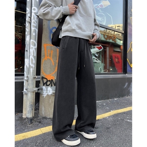抖音品质美式高街复古水洗宽松休闲卫裤B315-K25676-特p42控78图片
