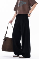 春夏褶皱设计休闲裤大码宽松垂感西裤直筒长裤通勤裤子LK511特P42，男装西裤，电商B215