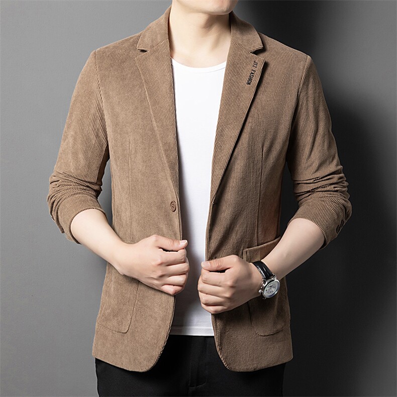 2023秋季新款男士纯色宽松免烫西装上衣中年商务休闲男装西服外套,男装西服,电商B212（原钱塘6029）