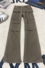 B221美式ins高街修身微喇洗褪工装休闲牛仔裤LK25609-特P50控98，男装牛仔裤，电商B221